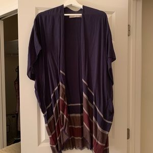 Loft Striped Poncho.. EUC